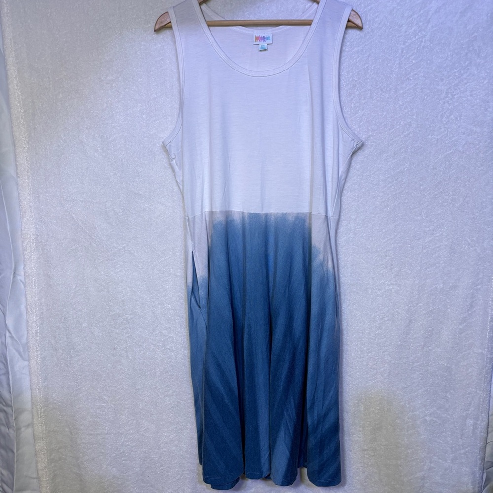 LuLaRoe Blue Ombré Casual Sleeveless Midi Dress